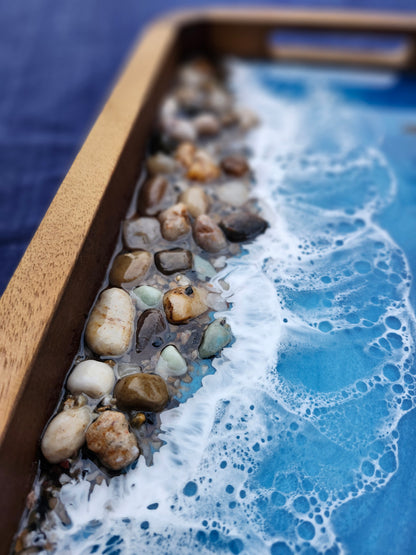 Pacific Blue Pebble Beach Rectangle Catch all Tray