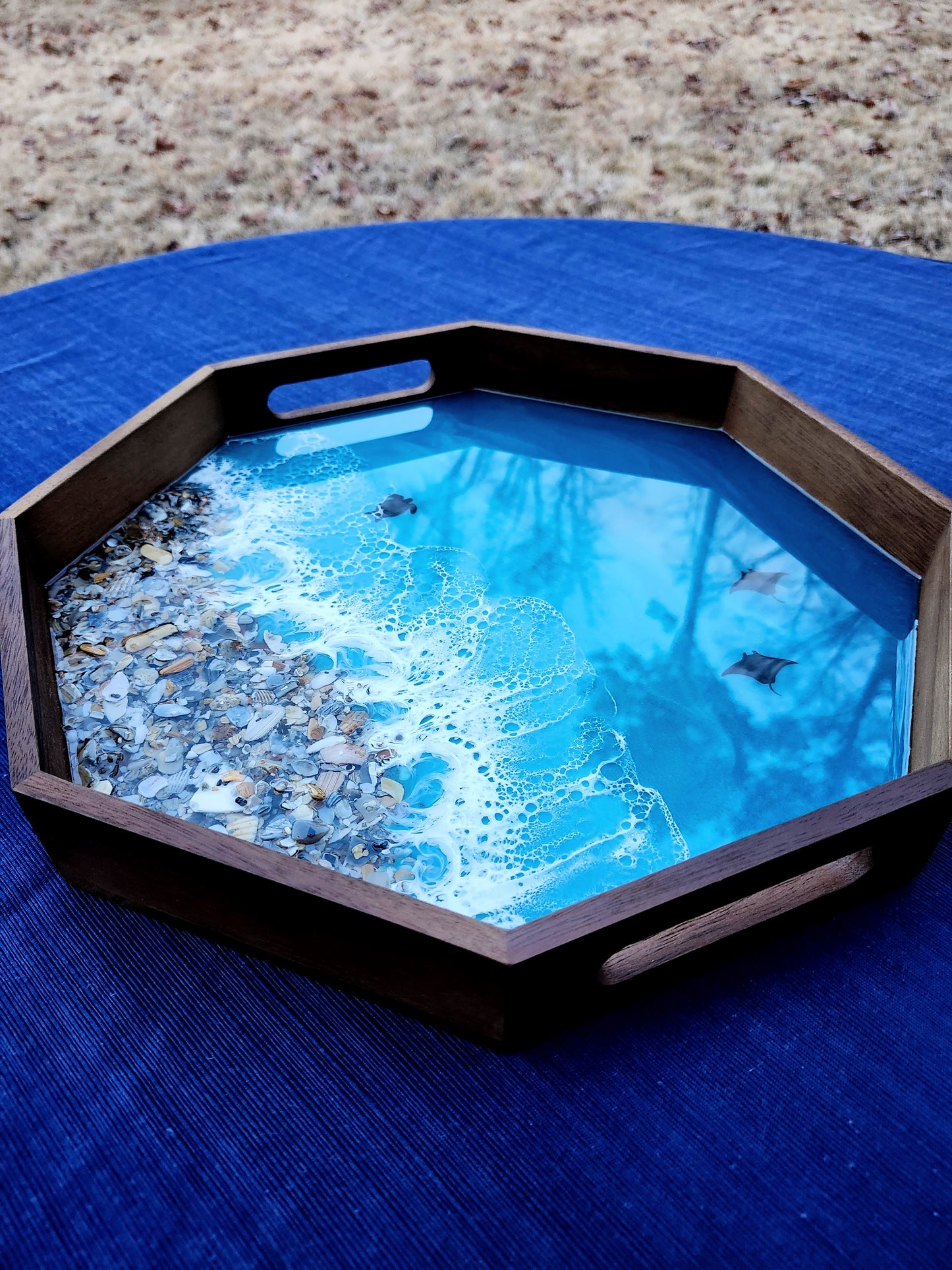 Octagon Shell Beach Caribbean  Serving Tray (Medium)