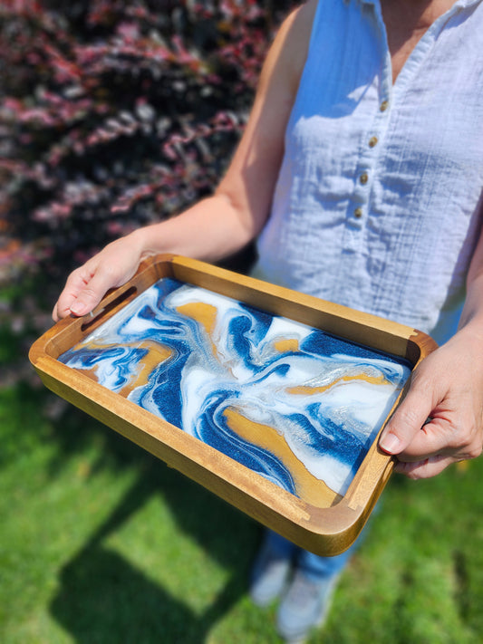 Catch all Tray | Navy Swirls
