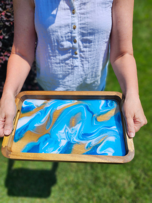 Catch all Tray | Blue Swirls