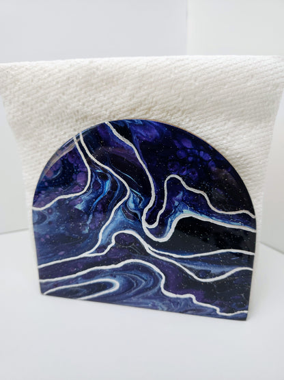 Gilded silver and Blue Napkin Holder