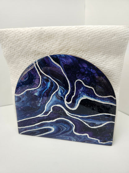 Gilded silver and Blue Napkin Holder