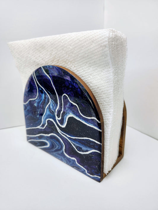 Gilded silver and Blue Napkin Holder