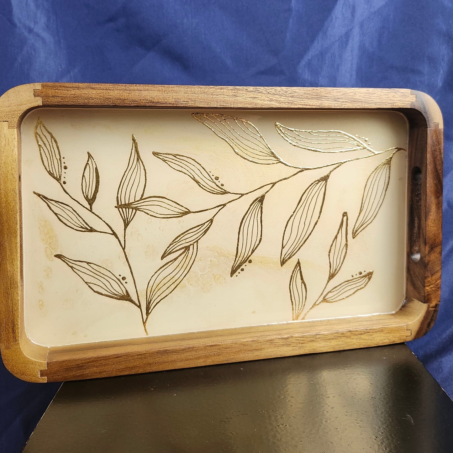 Gilded Gold Leaf Rectangle Catch All Tray