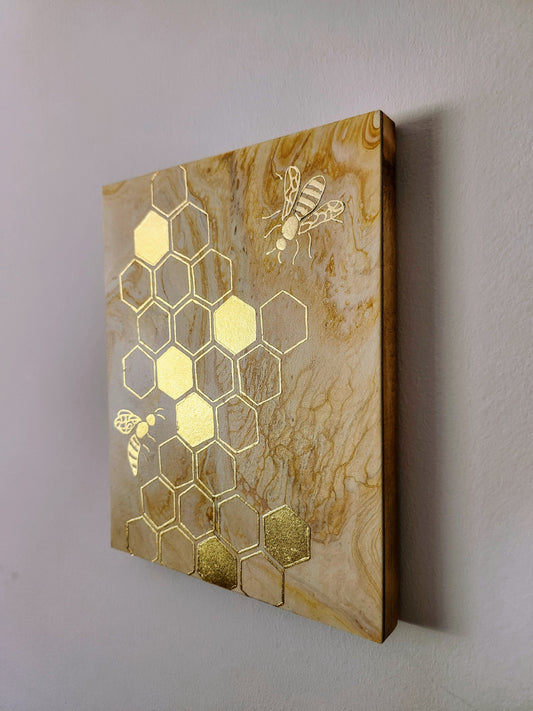 Gilded Honeycomb Original Painting