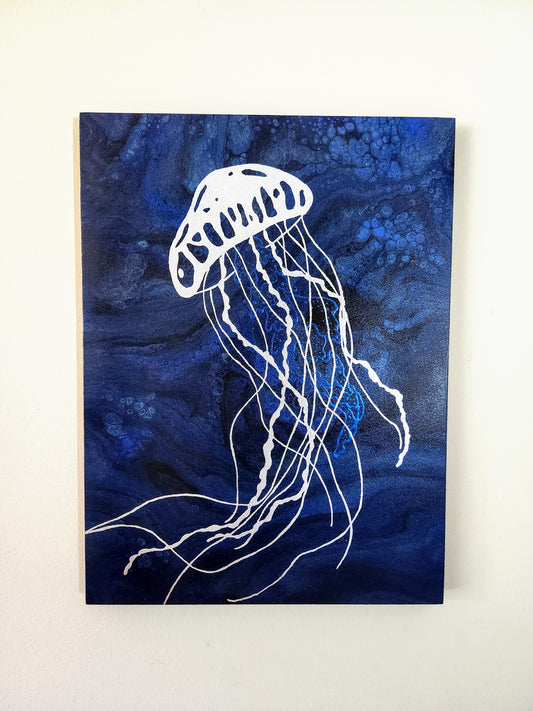 Silver Jellyfish Original Painting