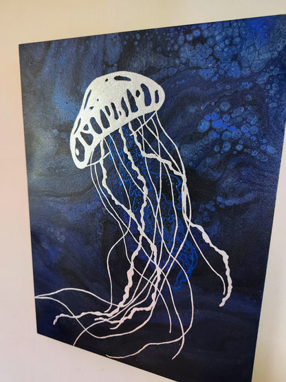 Silver Jellyfish Original Painting