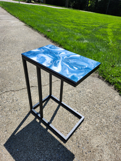 Navy metallic blue, + White Swirl "C" Table(s)