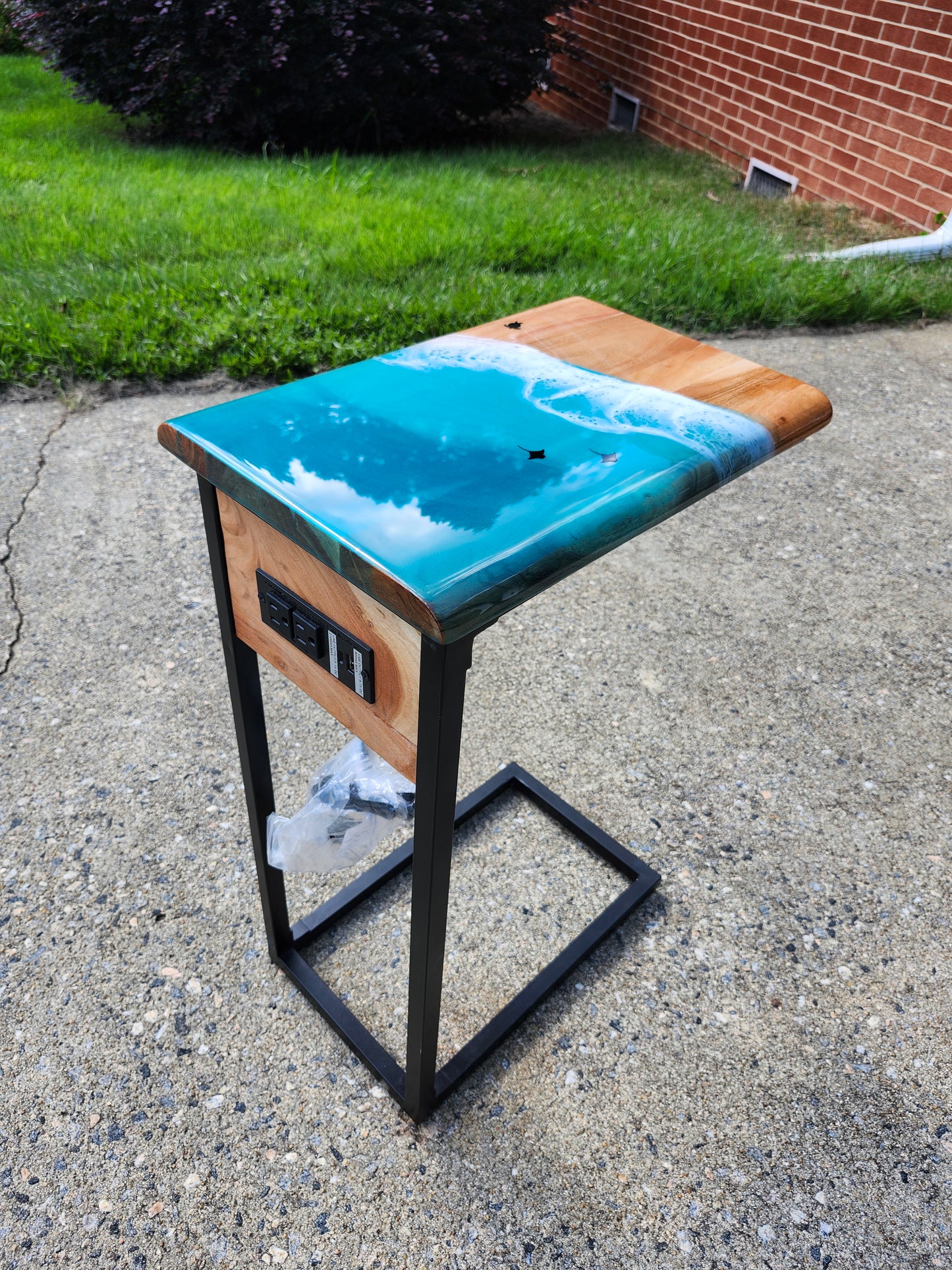 Ocean C Table with turtle + Rays | Outlets | Caribbean Blue