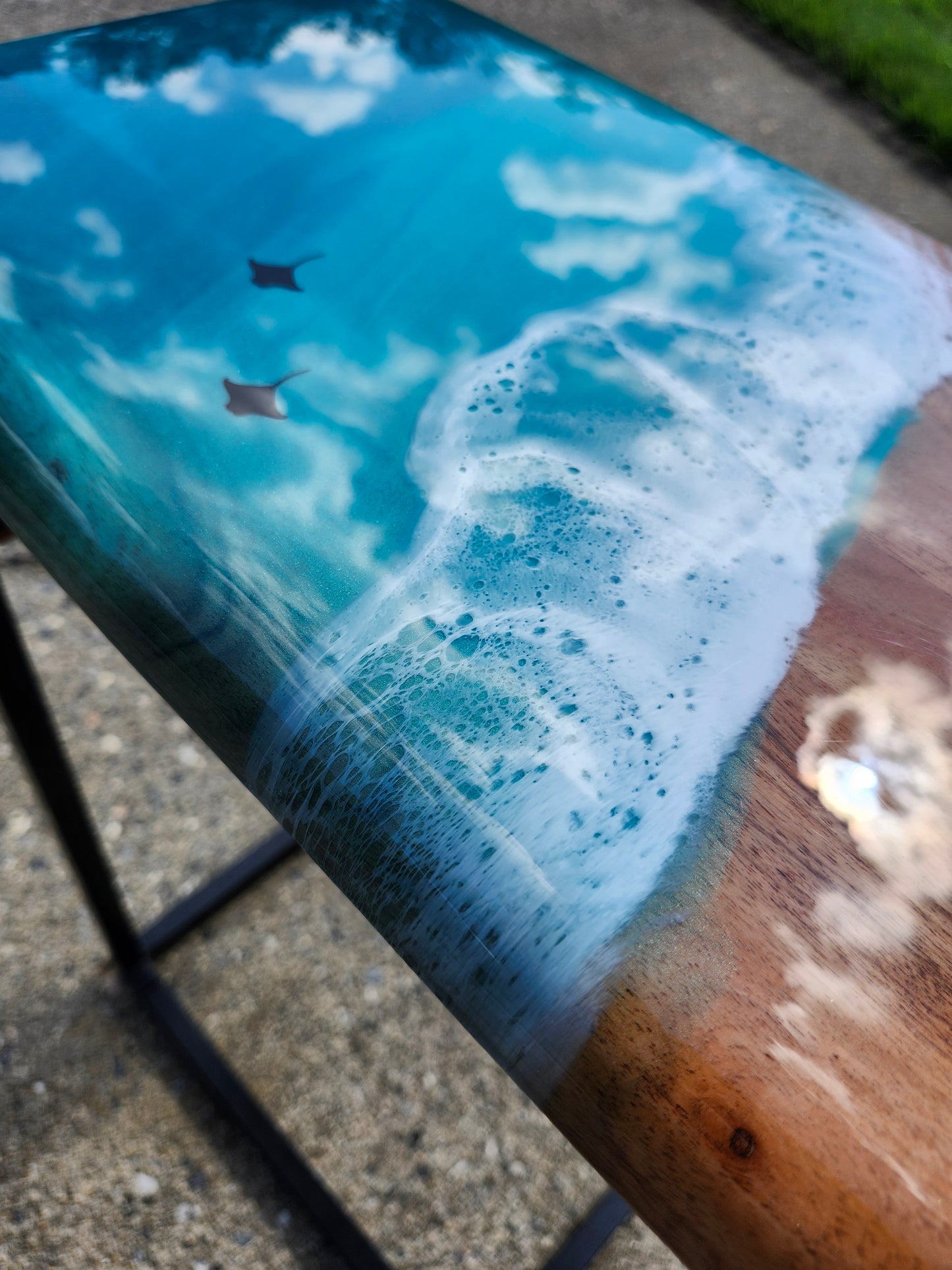 Ocean C Table with turtle + Rays | Outlets | Caribbean Blue