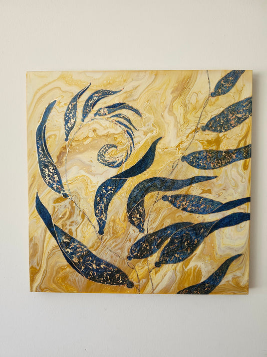 Gilded Kelp inspired Original Painting (light background)