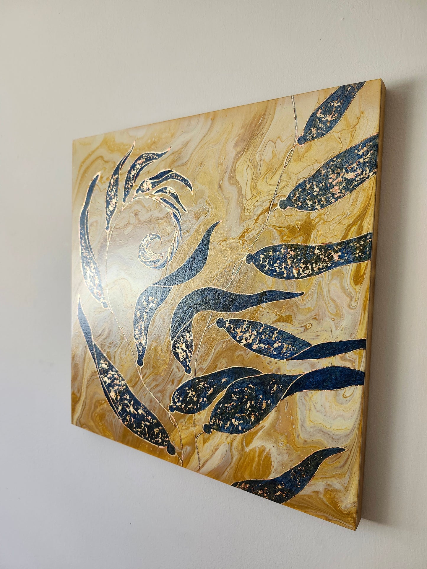 Gilded Kelp inspired Original Painting (light background)