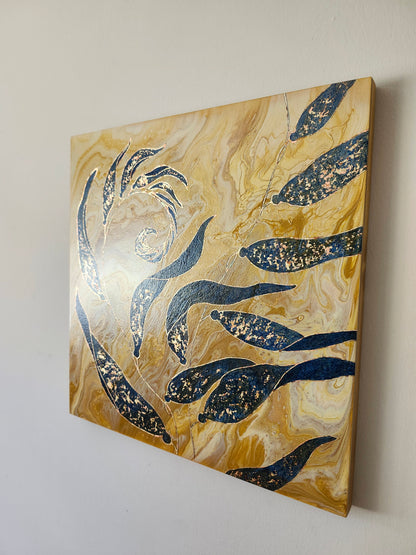 Gilded Kelp inspired Original Painting (light background)