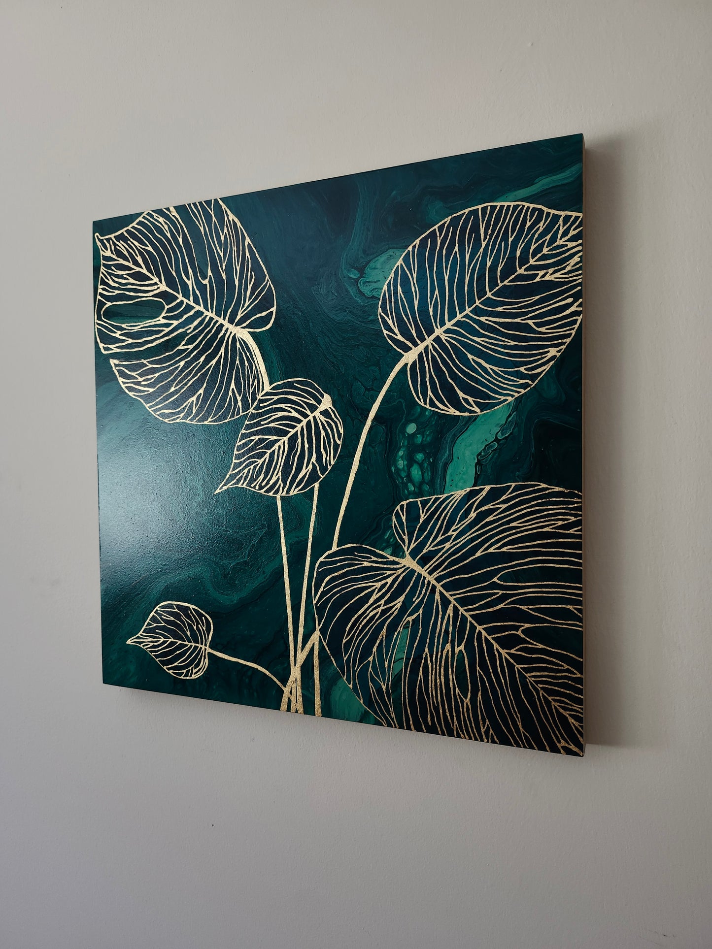Gilded Monstera Original Painting
