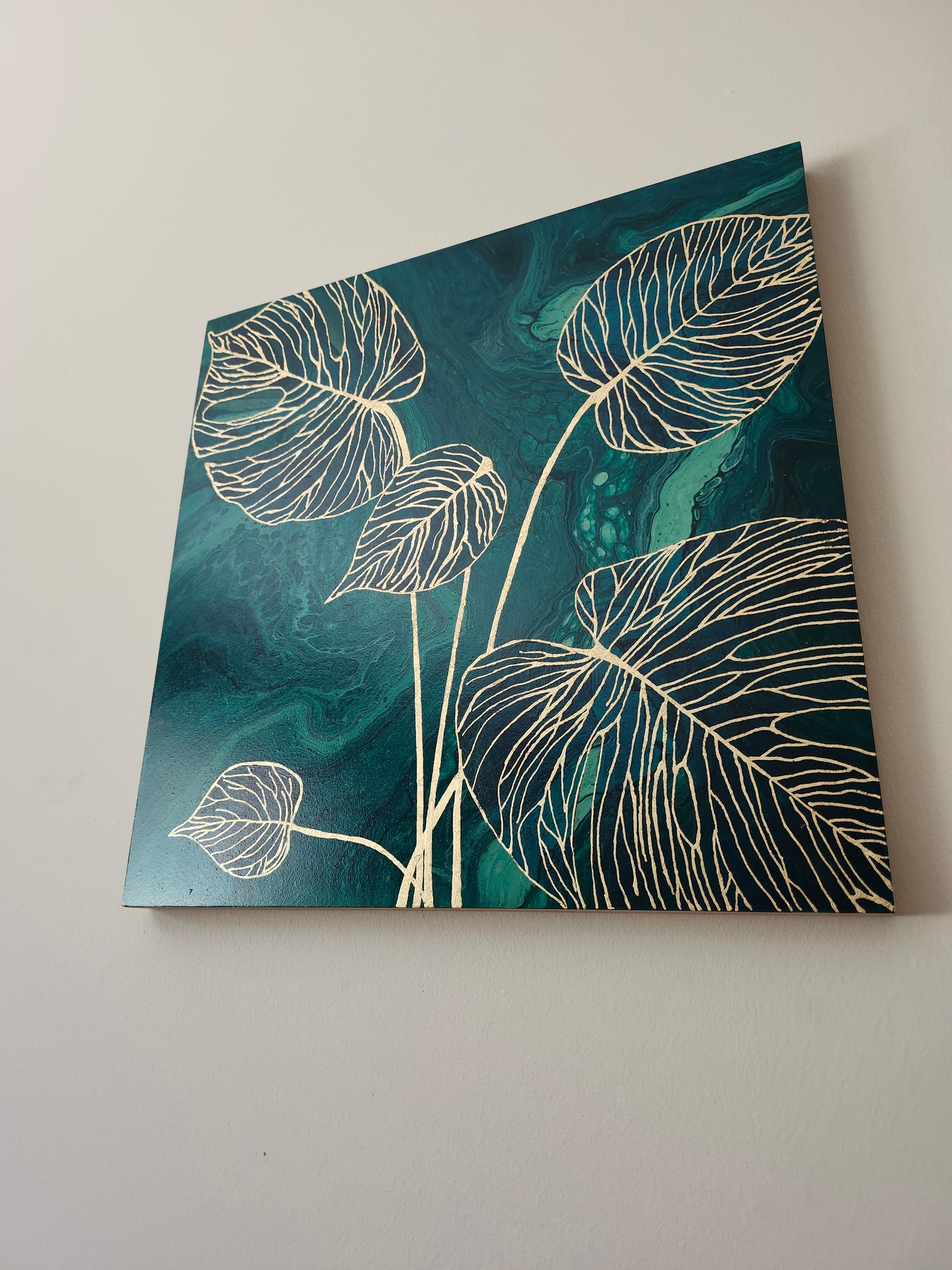 Gilded Monstera Original Painting