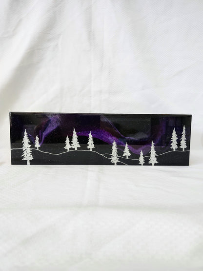 Aurora Inspired Tea Box (Purple sky silver trees)