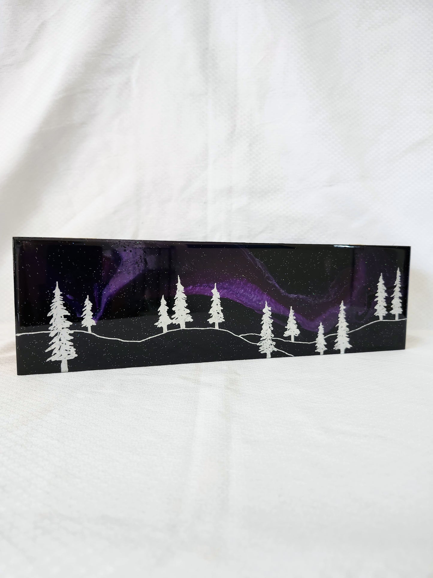 Aurora Inspired Tea Box (Purple sky silver trees)