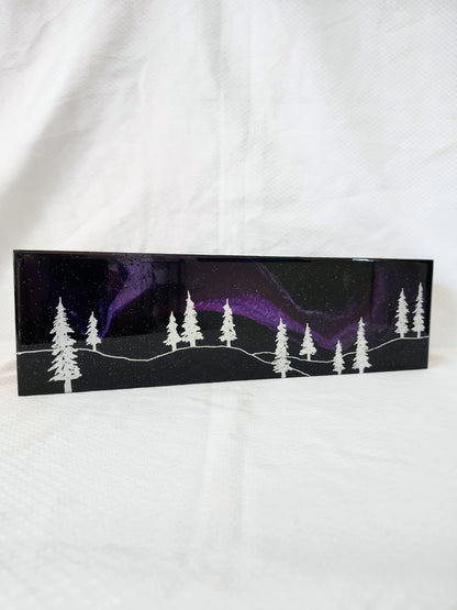 Aurora Inspired Tea Box (Purple sky silver trees)