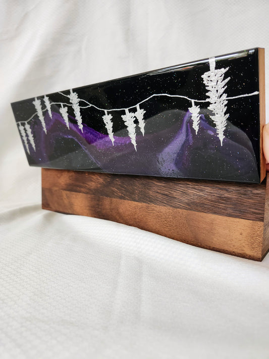 Aurora Inspired Tea Box (Purple sky silver trees)
