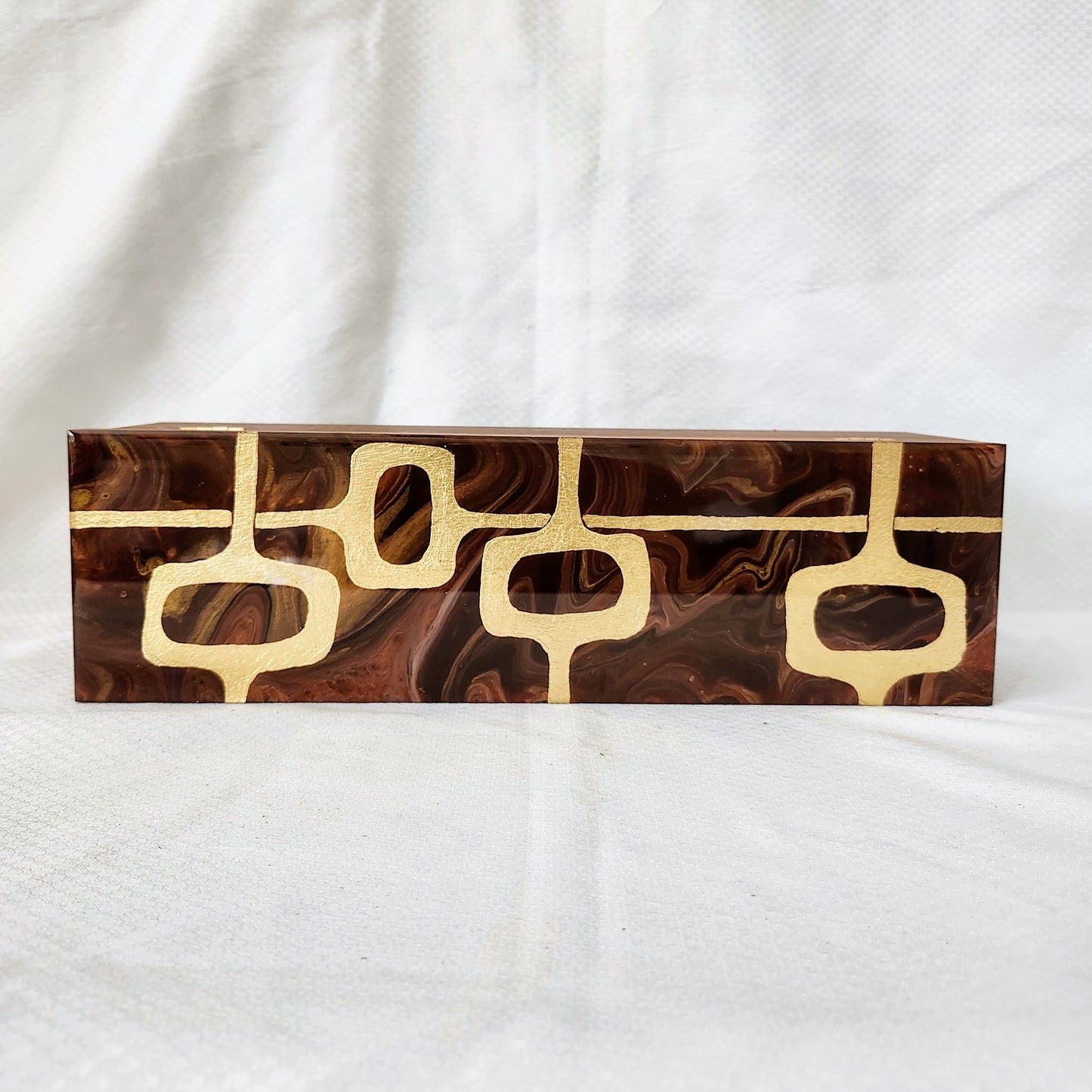 Mid Century Modern Tea Box (gold)