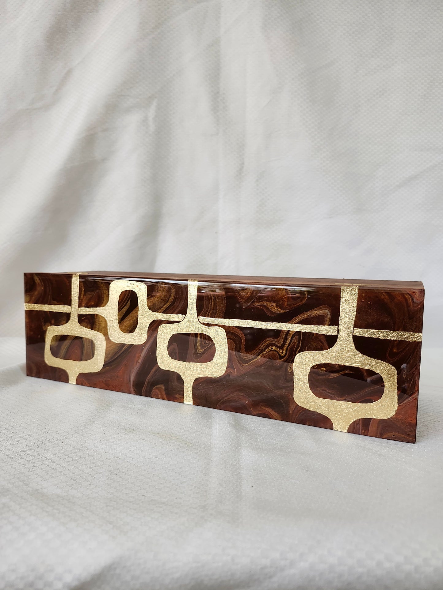 Mid Century Modern Tea Box (gold)