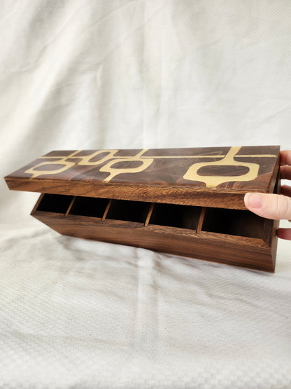 Mid Century Modern Tea Box (gold)