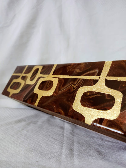 Mid Century Modern Tea Box (gold)