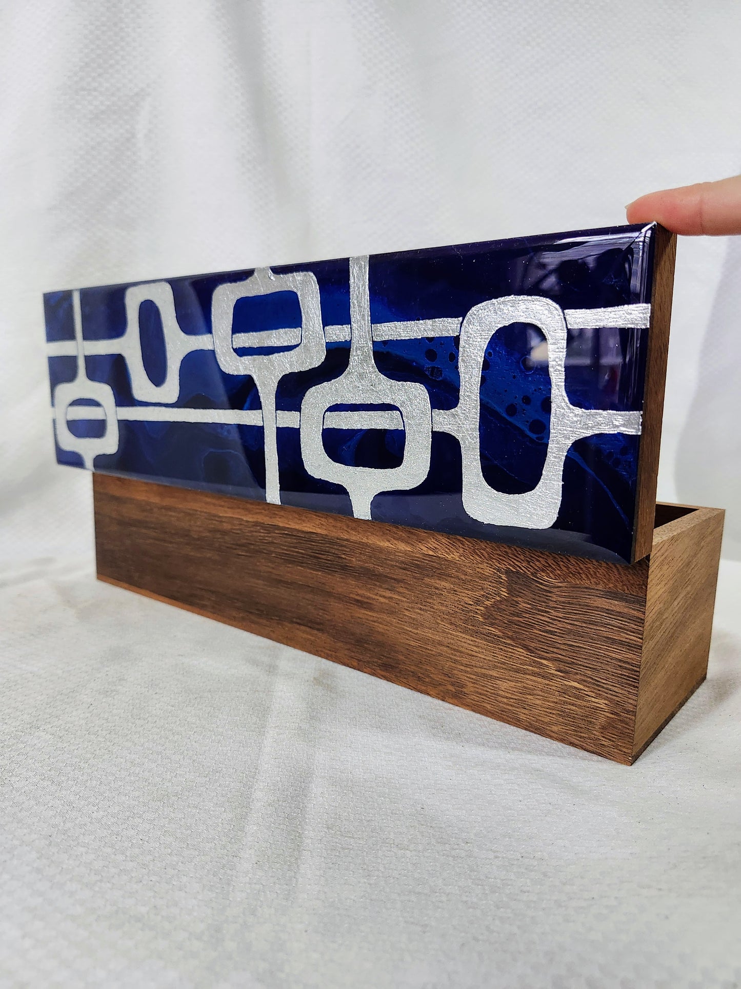 Mid Century Modern Tea Box (silver)