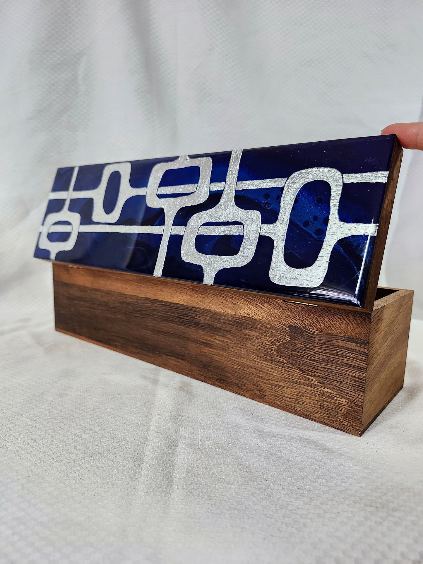 Mid Century Modern Tea Box (silver)