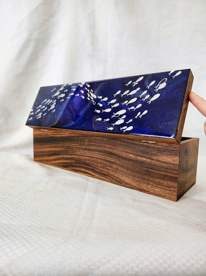 Silver Fish Tea Box