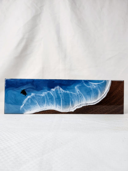 Ocean Tea Box | Wood Beach with Sea Turtle | Pacific Blue Ocean
