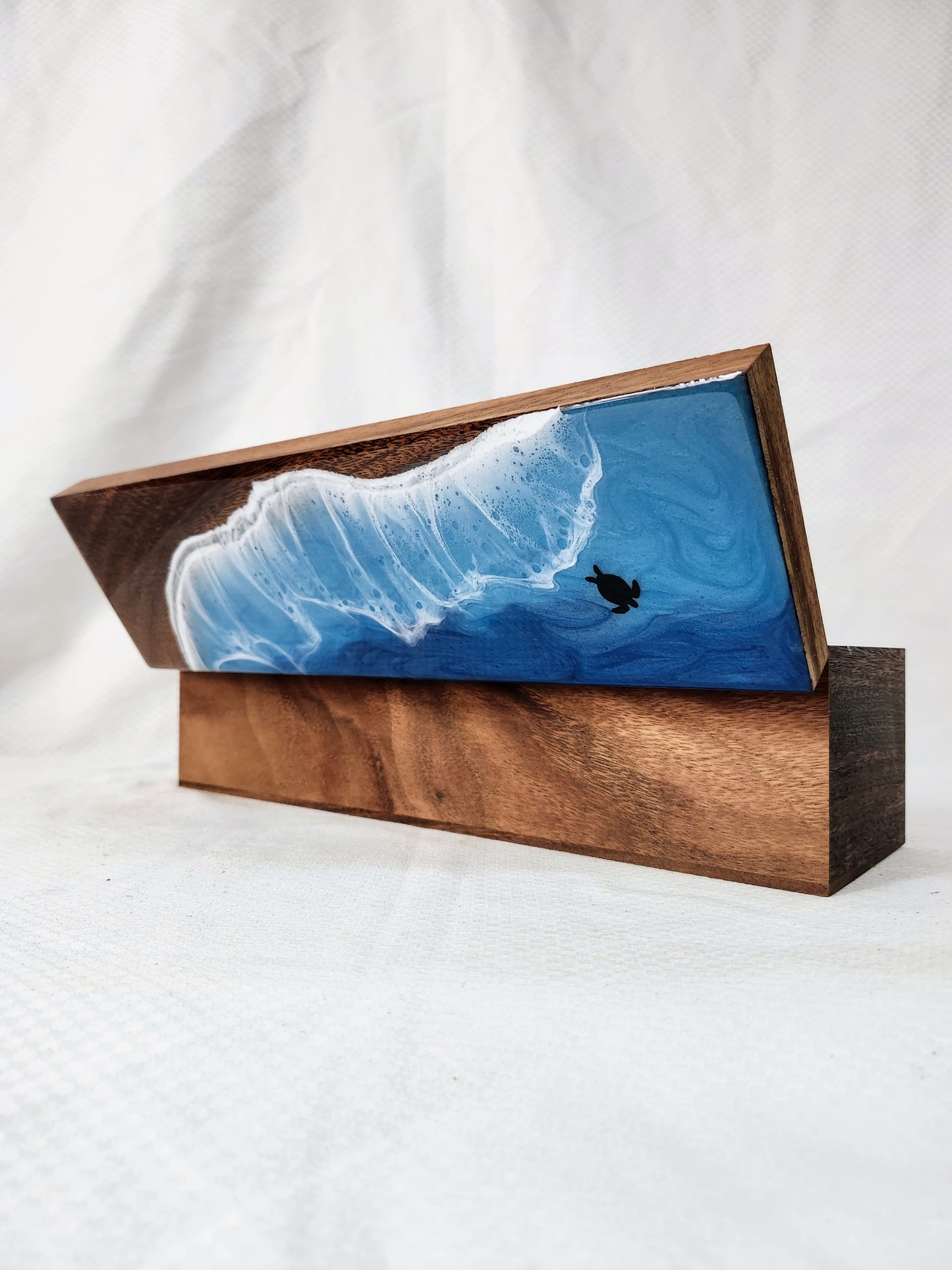 Ocean Tea Box | Wood Beach with Sea Turtle | Pacific Blue Ocean