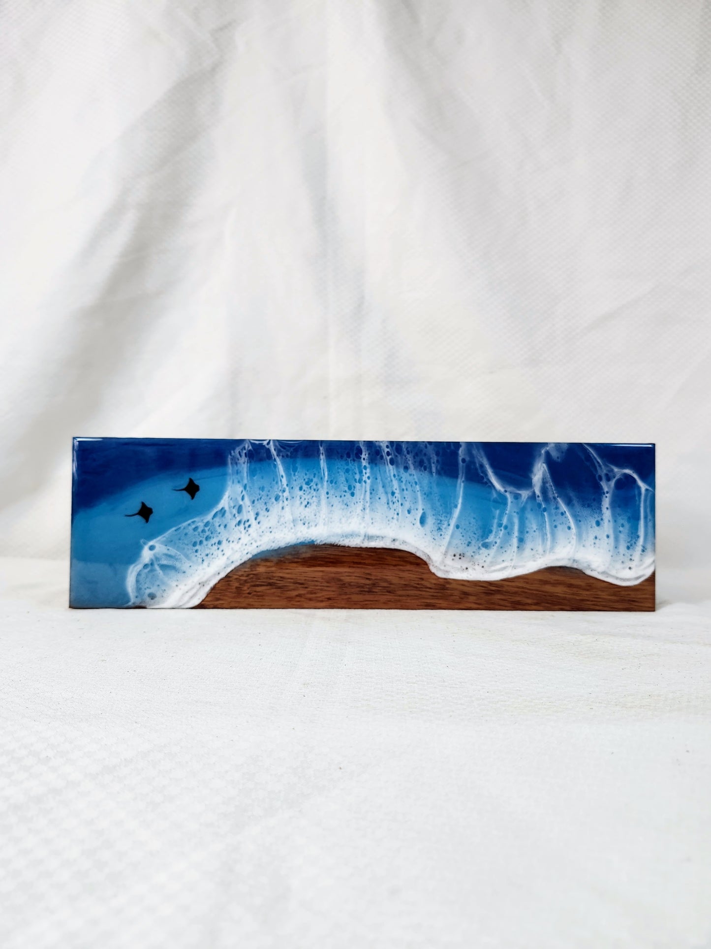 Ocean Tea Box | Wood Beach with Stingrays | Pacific Blue Ocean