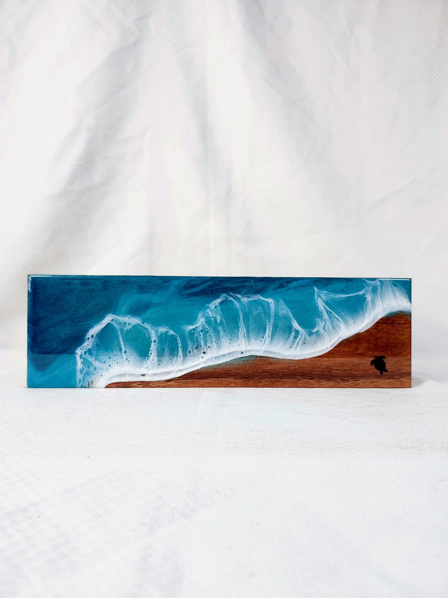Ocean Tea Box | Wood Beach with Sea Turtle| Caribbean Ocean