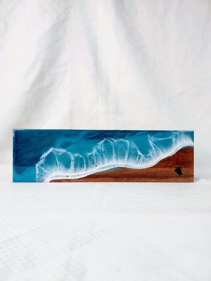 Ocean Tea Box | Wood Beach with Sea Turtle| Caribbean Ocean