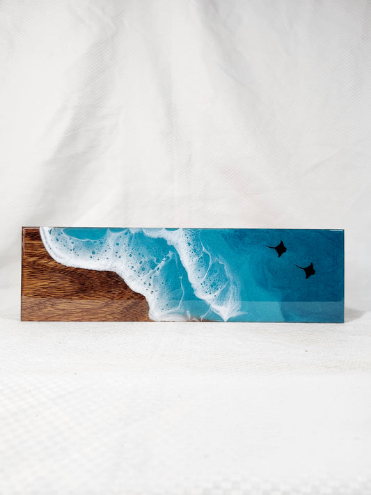 Ocean Tea Box | Wood Beach with Stingrays | Caribbean Ocean