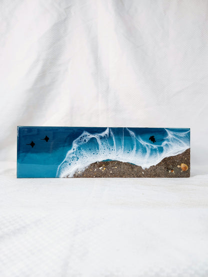 Ocean Tea Box | Texture Beach with Stingrays + Sea Turtle | Caribbean Ocean