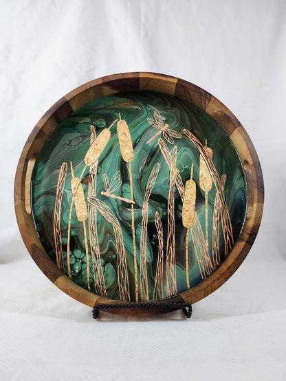 Cattail and Dragonfly Serving Tray | Medium (15 inch)