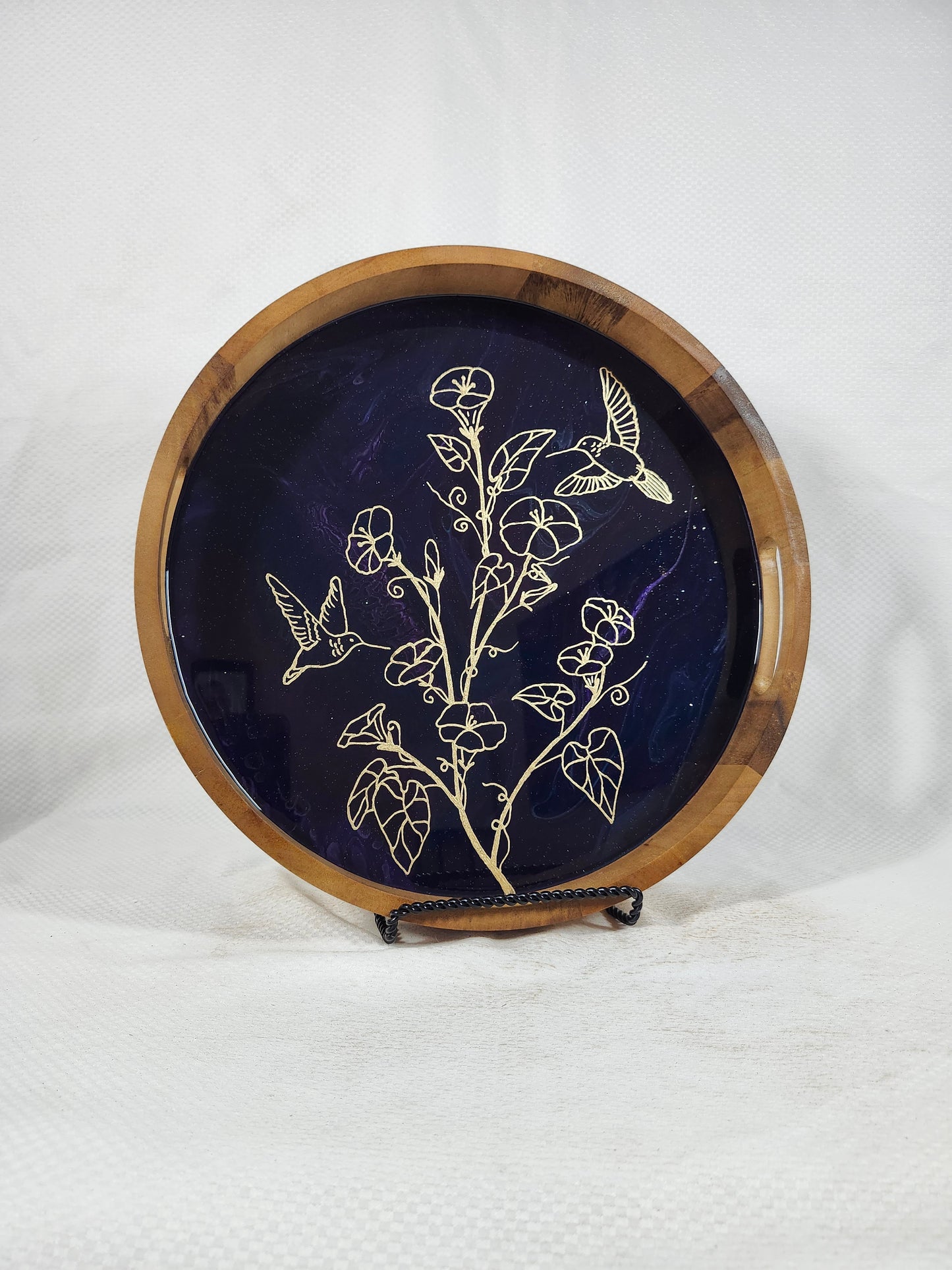 Hummingbirds and Petunia Serving Tray | Medium (15 inch)