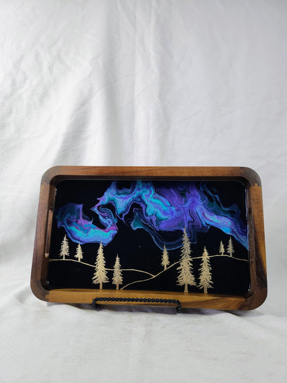Aurora inspired Catch All Tray (Purple and Blue Sky)