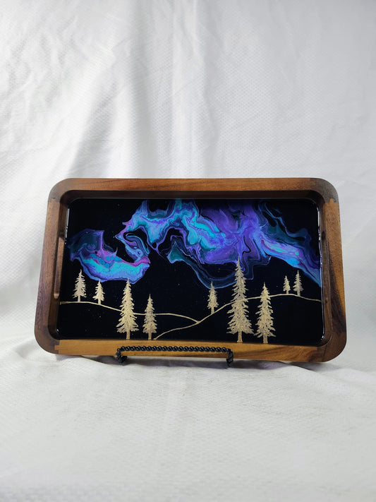 Aurora inspired Catch All Tray (Purple and Blue Sky)