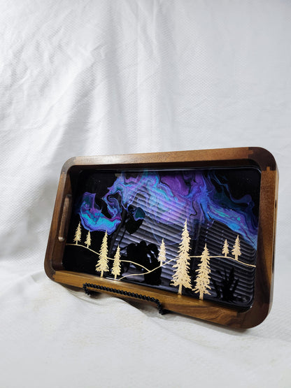 Aurora inspired Catch All Tray (Purple and Blue Sky)