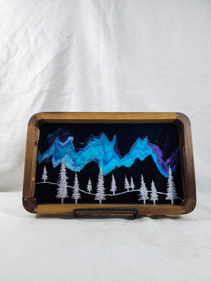 Aurora inspired Catch All Tray (Blue and Purple Sky 2)