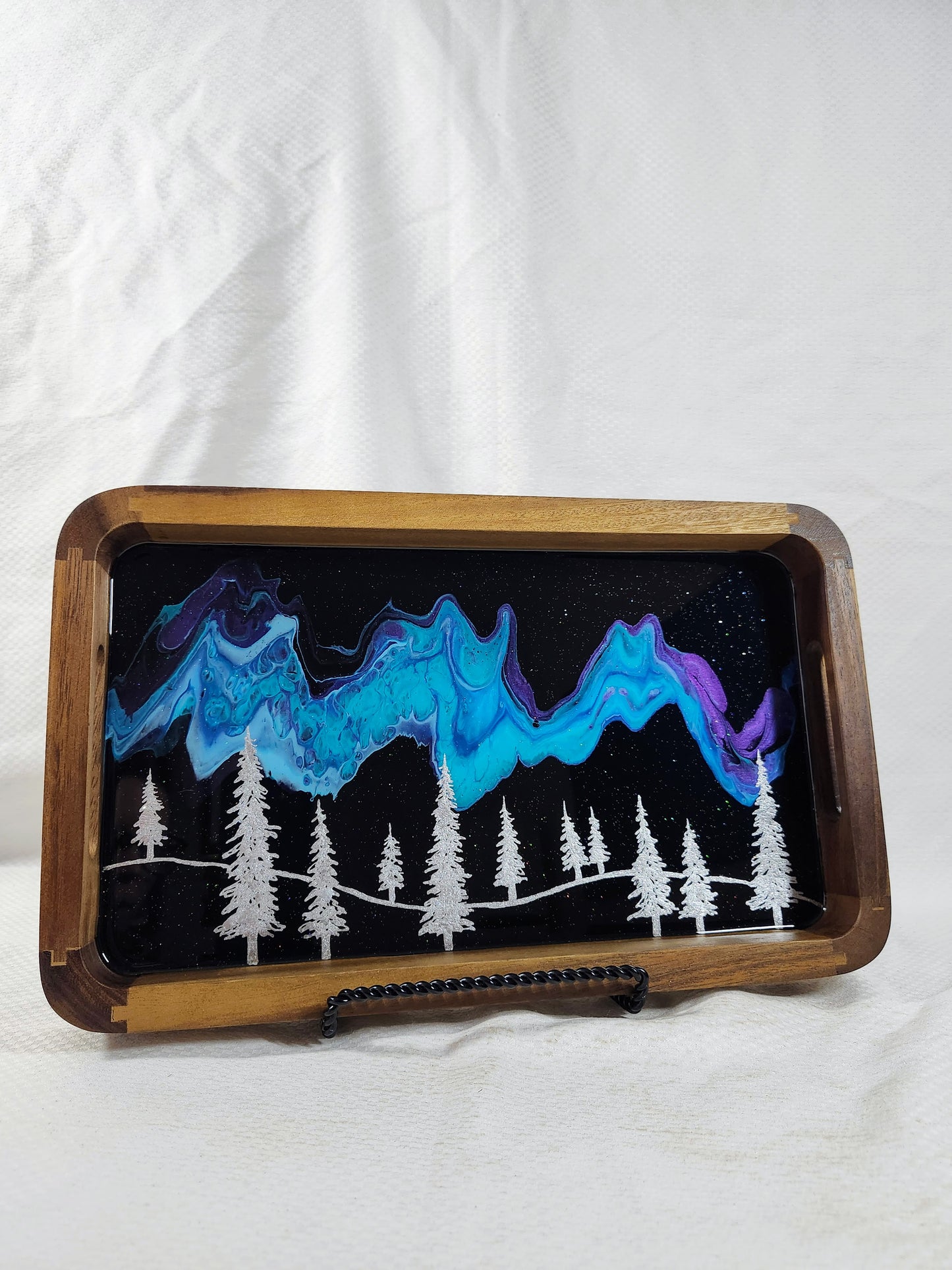 Aurora inspired Catch All Tray (Blue and Purple Sky 2)