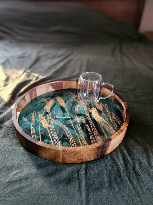 Cattail and Dragonfly Serving Tray | Medium (15 inch)