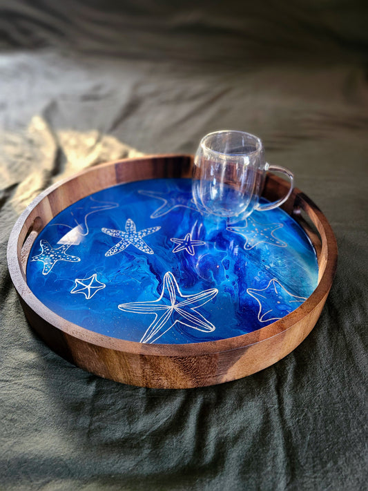 Silver Sea Star Serving Tray | Medium (15 inch)