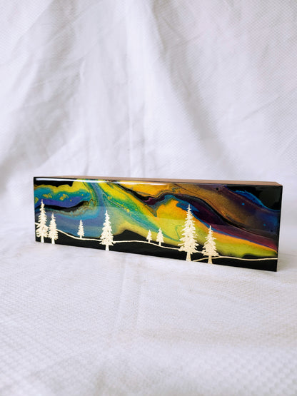 Aurora Inspired Tea Box (multicolor sky gold trees)