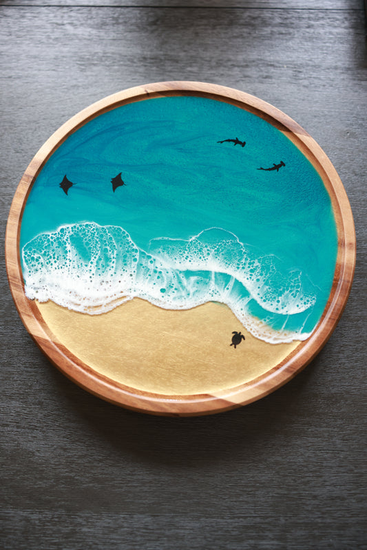 Lazy Susan | Caribbean Ocean with Gold Beach and Sea Creatures