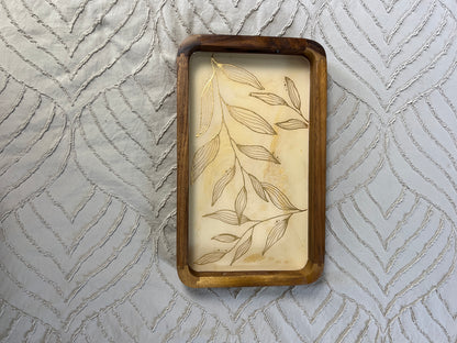 Gilded Gold Leaf Rectangle Catch All Tray