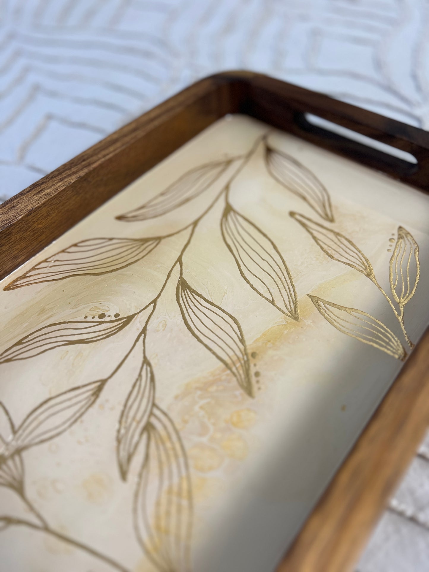 Gilded Gold Leaf Rectangle Catch All Tray